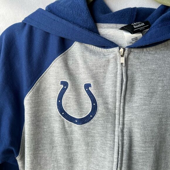 Reebok NFL Indianapolis Colts Hooded Sweatshirt Girls XL (16) Fits Adult S - Picture 7 of 8